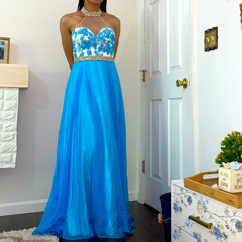 Blue and White Prom Dress , Elsa Look